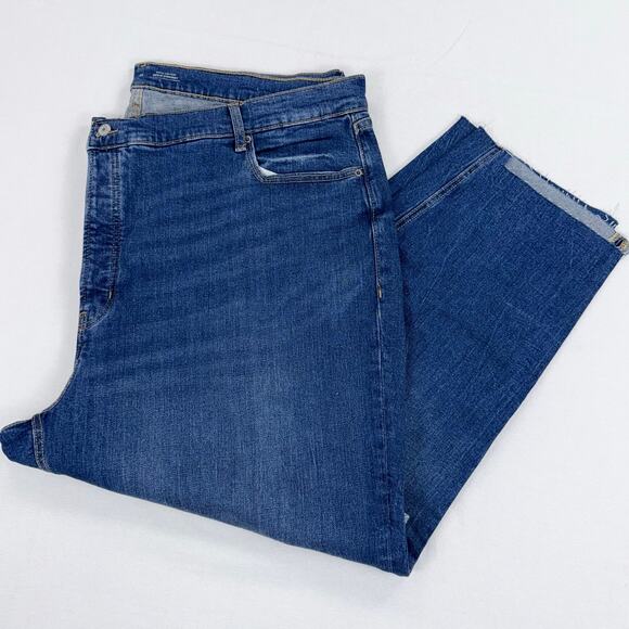 Old Navy Plus Women's Sky High Straight Jean Size 26 3X Med Blue Distressed - Picture 2 of 15